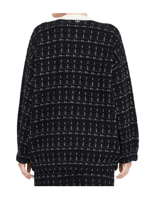 Giacca da donna in misto cotone e lana con bottoni gioiello, colore nero LIU JO | MF5370-MA25RP9017